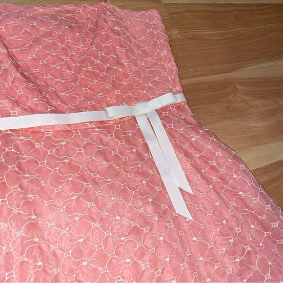 Laundry by Shelli Segal peach, silk A-line floral lace, Fit & Flair Dress Size M - Picture 10 of 14